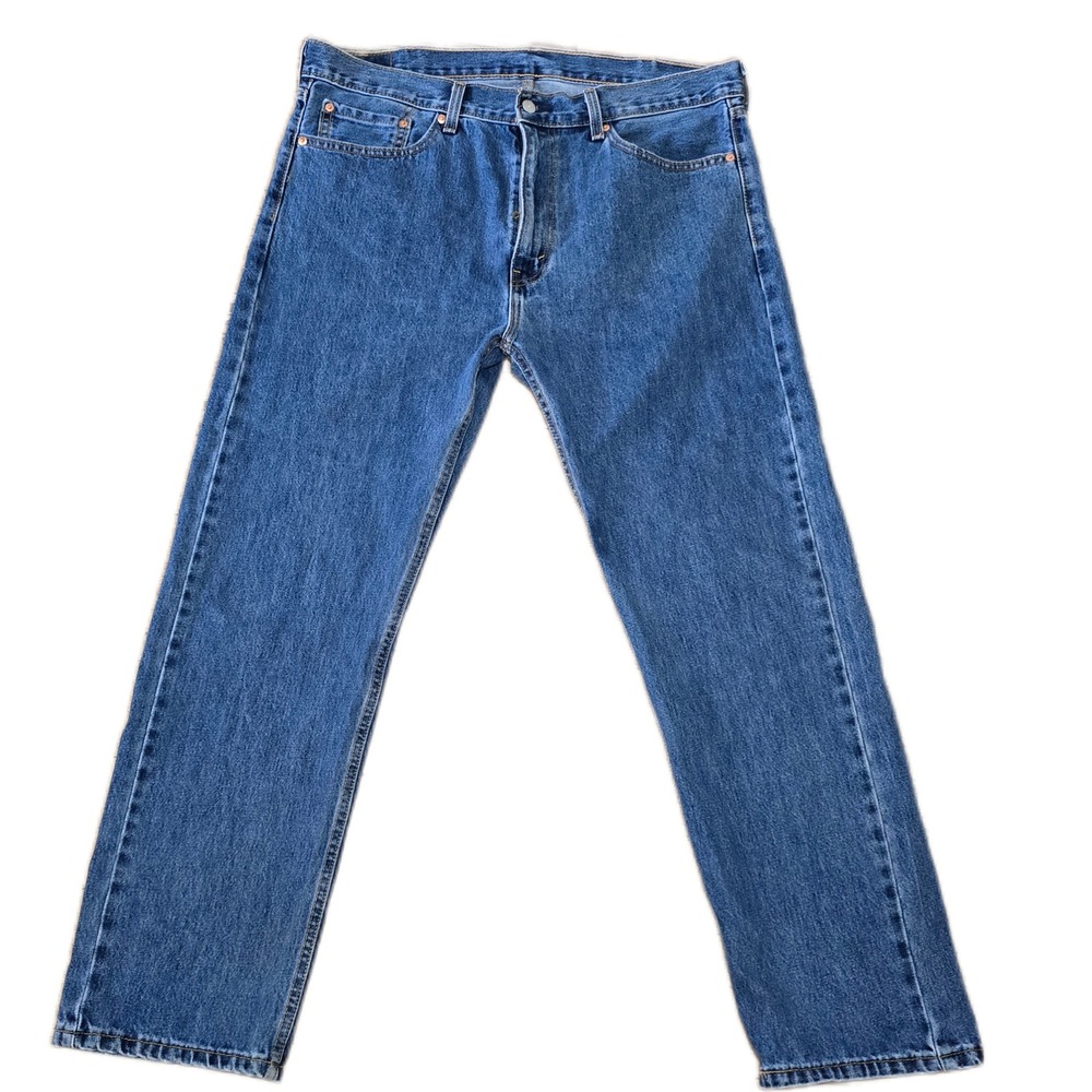 Levis 505 Regular Fit Straight Leg‎ Blue Denim Jeans Mens 38x32 Medium Wash